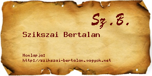 Szikszai Bertalan névjegykártya